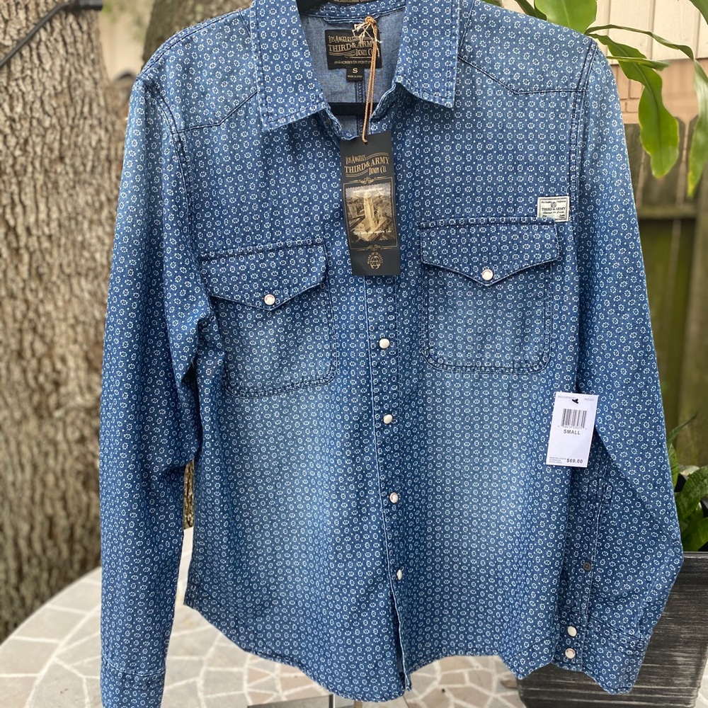 Nwt La Third Army Pearl Snaps Button Down Shirt - image 2